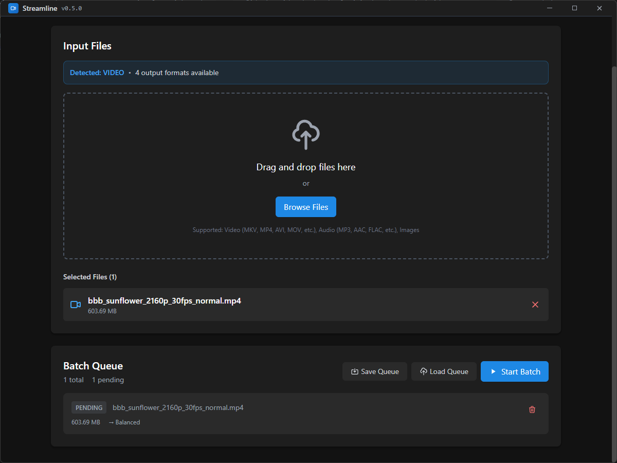 Streamline batch processing